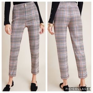 Anthropologie Malcom checked tapered trousers 12